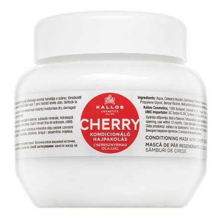 Kallos Cherry Conditioning Mask maschera nutriente per l'idratazione dei capelli 275 ml