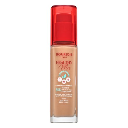 Bourjois Healthy Mix Clean & Vegan Radiant Foundation fondotinta liquido per unificare il tono della pelle 55N Deep Beige 30 ml