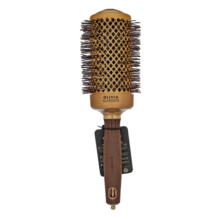 Olivia Garden Expert Blowout Shine Round Brush Wavy Bristles Gold & Brown 55 mm spazzola per capelli