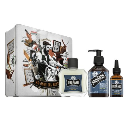 Proraso Set regalo Azur Lime Metal Box Beard Care 200 ml + 100 ml + 30 ml