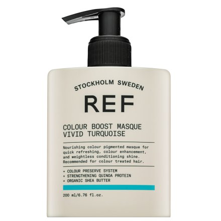 REF Colour Boost Masque maschera nutriente con pigmenti colorati per il recupero del colore Vivid Turquoise 200 ml