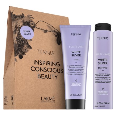 Lakmé Teknia White Silver Pack shampoo + maschera per capelli biondo platino e grigi 300 ml + 250 ml