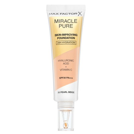 Max Factor Miracle Pure Skin-Improving Foundation fondotinta lunga tenuta con effetto idratante 35 Pearl Beige 30 ml