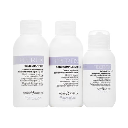 Fanola Fiber Fix Professional Intro Kit set pe capelli trattati chimicamente 70 ml + 100 ml + 100 ml