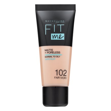 Maybelline Fit Me! Foundation Matte + Poreless fondotinta liquido con un effetto opaco 102 Fair Ivory 30 ml