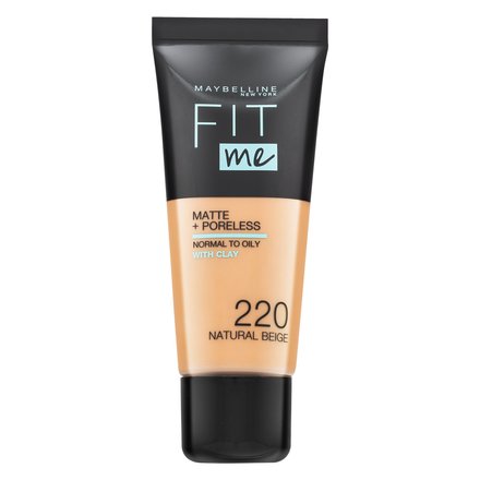 Maybelline Fit Me! Foundation Matte + Poreless fondotinta liquido con un effetto opaco 220 Natural Beige 30 ml
