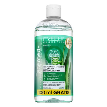 Eveline FaceMed+ acqua micellare struccante 99% Aloe Vera Micellar Water 3in1 400 ml