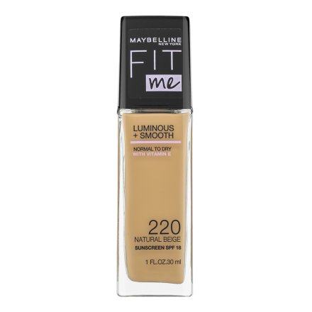 Maybelline Fit Me! Luminous + Smooth Foundation fondotinta liquido per l' unificazione della pelle e illuminazione 220 Natural Beige 30 ml