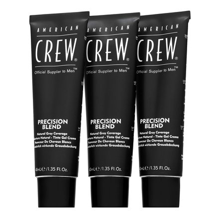 American Crew Precision Blend Natural Gray Coverage tinta per capelli per uomini Medium Ash 5-6 3 x 40 ml