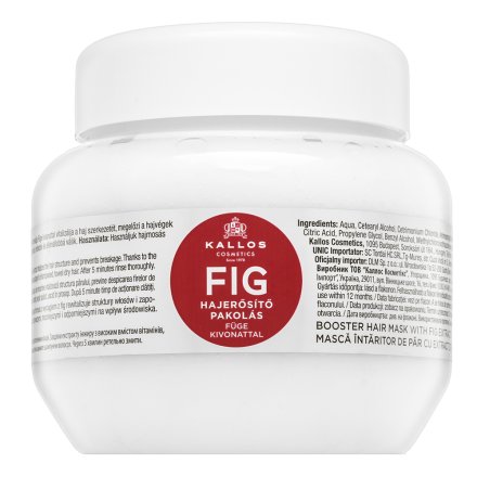 Kallos Fig Booster Hair Mask maschera rinforzante per capelli deboli 275 ml