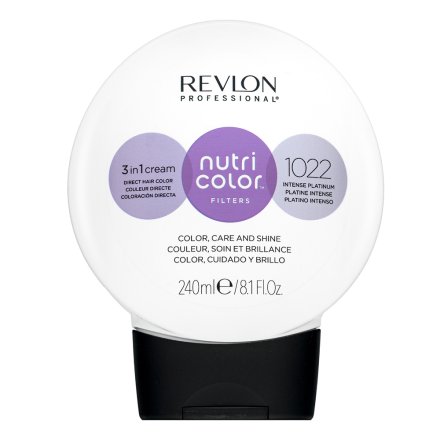 Revlon Professional Nutri Color Filters 3in1 Cream maschera nutriente con pigmenti colorati per il recupero del colore 1022 Intense Platinum 240 ml