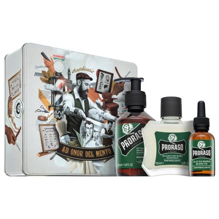 Proraso Set regalo Refreshing Metal Box Beard Care 200 ml + 100 ml + 30 ml