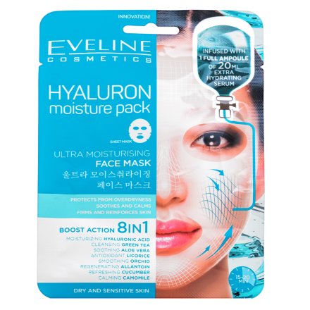 Eveline mascheraviso in tessuto Hyaluron Moisture Pack Ultra Moisturising Face Mask 1 pcs