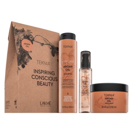 Lakmé Teknia Hair Care Argan Oil Pack set per l'idratazione dei capelli 300 ml + 250 ml + 125 ml