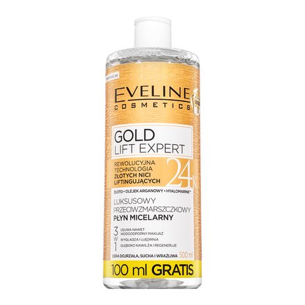 Eveline Gold Lift Expert acqua micellare struccante Anti-age Micellar Water 500 ml