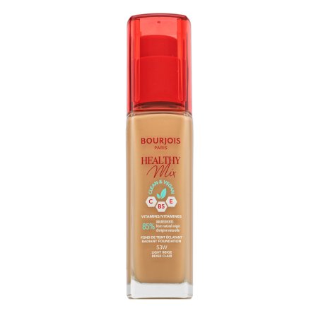 Bourjois Healthy Mix Clean & Vegan Radiant Foundation fondotinta liquido per unificare il tono della pelle 53W Light Beige 30 ml