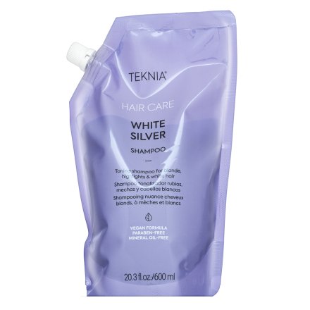 Lakmé Teknia White Silver Shampoo shampoo neutralizzante per capelli biondo platino e grigi Refill 600 ml