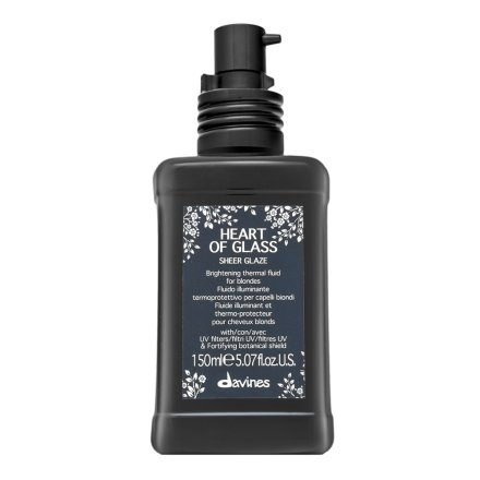 Davines Heart Of Glass Sheer Glaze Brightening Thermal Fluid cura dei capelli senza risciacquo per capelli tinri, trattati chimicamente e decolorati 150 ml