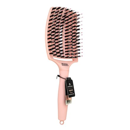 Olivia Garden Fingerbrush Combo Large Pastel Pink spazzola per capelli con setole di nylon e di cinghiale