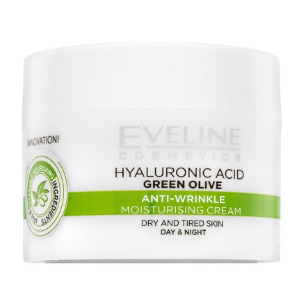 Eveline crema nutriente Hyaluronic Acid Green Olive Anti-Wrinkle Moisturising Cream 50 ml