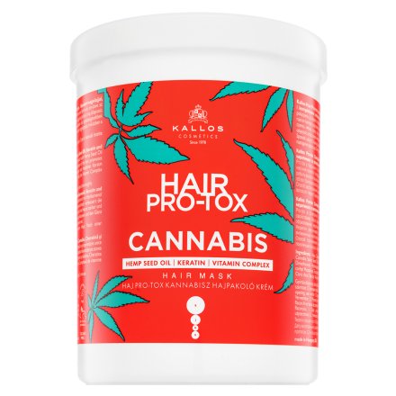 Kallos Hair Pro-Tox Cannabis Hair Mask maschera rinforzante per morbidezza e lucentezza dei capelli 1000 ml