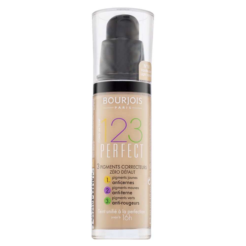 Bourjois 123 Perfect Foundation fondotinta liquido contro le imperfezioni della pelle 51 Light Vanilla 30 ml