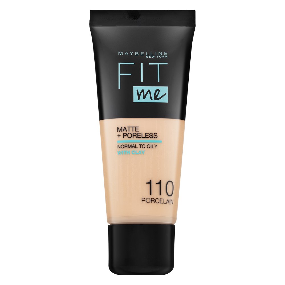 Maybelline Fit Me! Foundation Matte + Poreless fondotinta liquido con un effetto opaco 110 Porcelain 30 ml