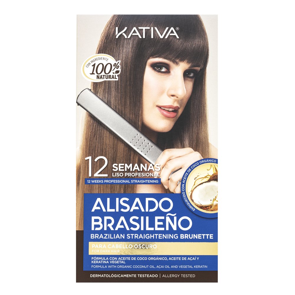Kativa Brazilian Straightening Brunette Kit set con cheratina per lisciare i capelli 225 ml