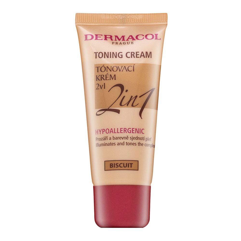 Dermacol Toning Cream 2in1 emulsione tonificante e idratante per unificare il tono della pelle Biscuit 30 ml