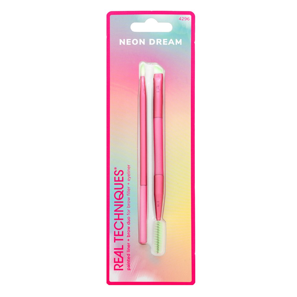 Real Techniques Neon Dream - Painted Liner + Brow Duo set di pennelli per tagliare le sopracciglia