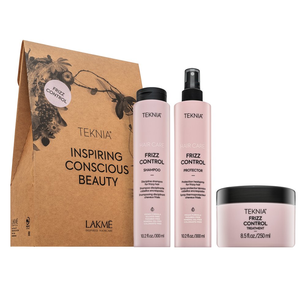 Lakmé Teknia Frizz Control Pack set contro l'effetto crespo 300 ml + 300 ml + 250 ml
