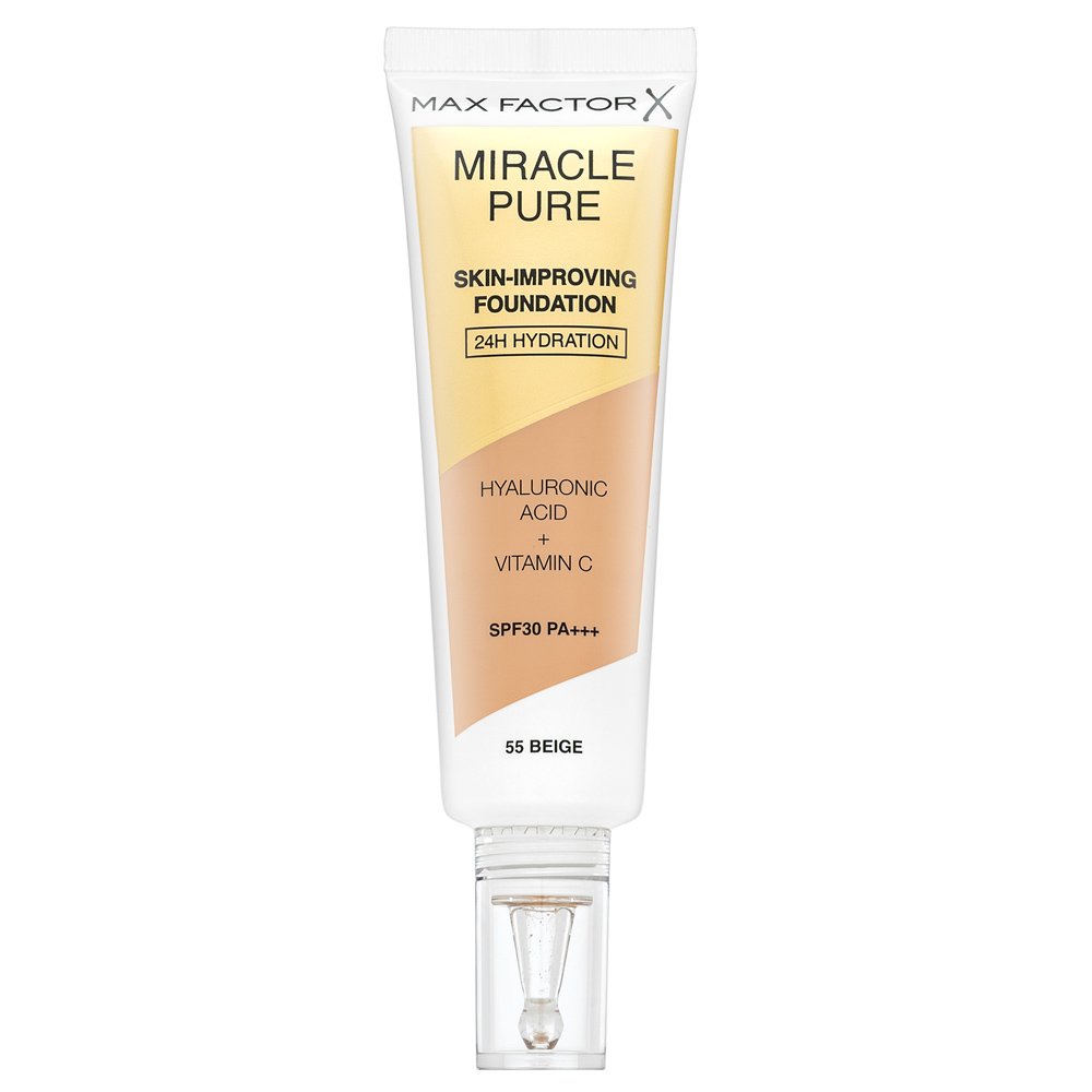 Max Factor Miracle Pure Skin-Improving Foundation fondotinta lunga tenuta con effetto idratante 55 Beige 30 ml