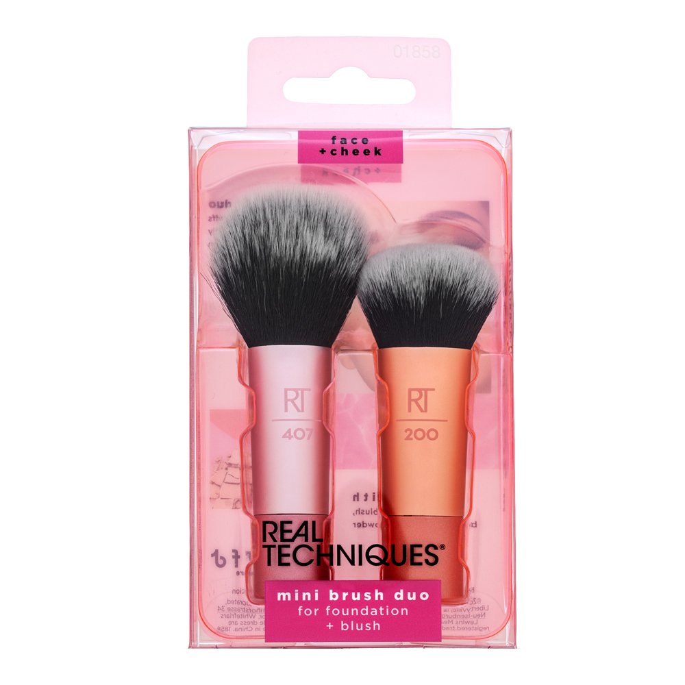 Real Techniques Mini Foundation & Blush Brush Duo set di pennelli