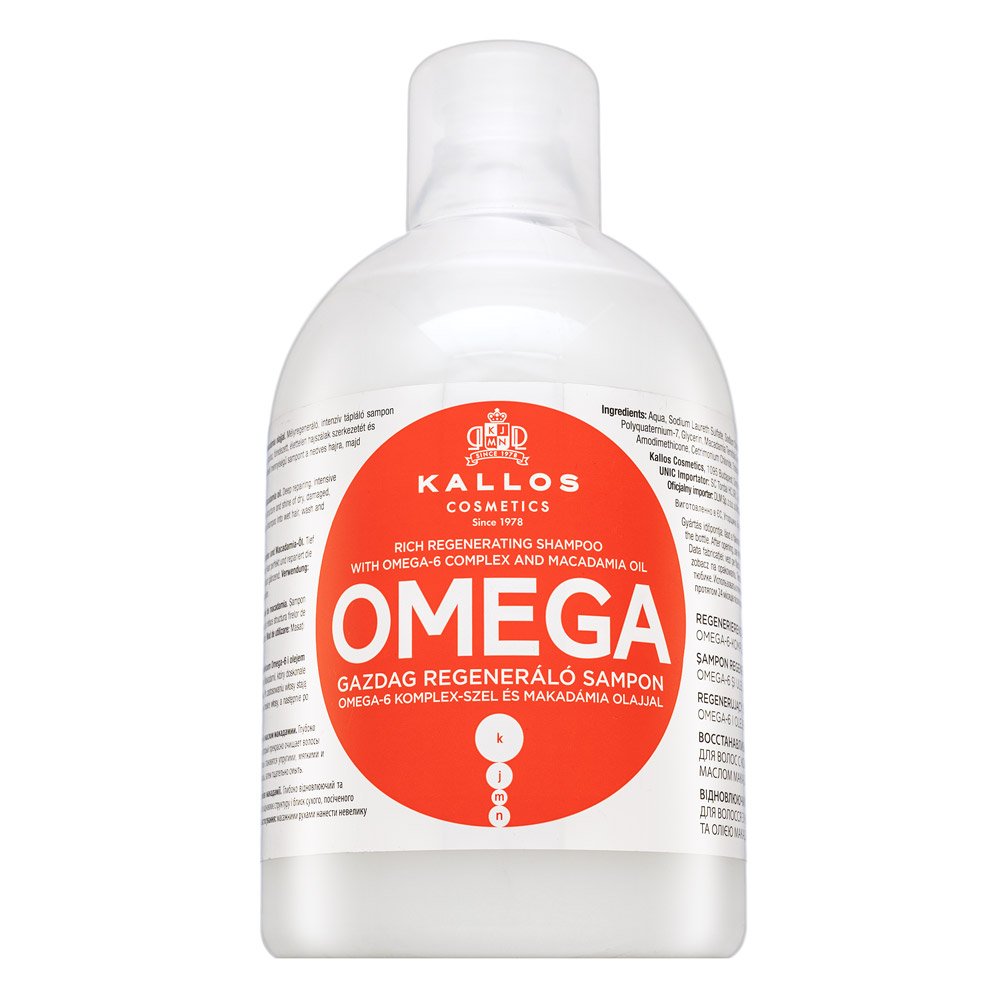 Kallos Omega Rich Regenerating Shampoo shampoo rinforzante per capelli danneggiati 1000 ml