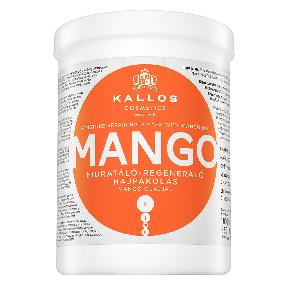 Kallos Mango Moisture Repair Hair Mask maschera nutriente per capelli secchi e danneggiati 1000 ml