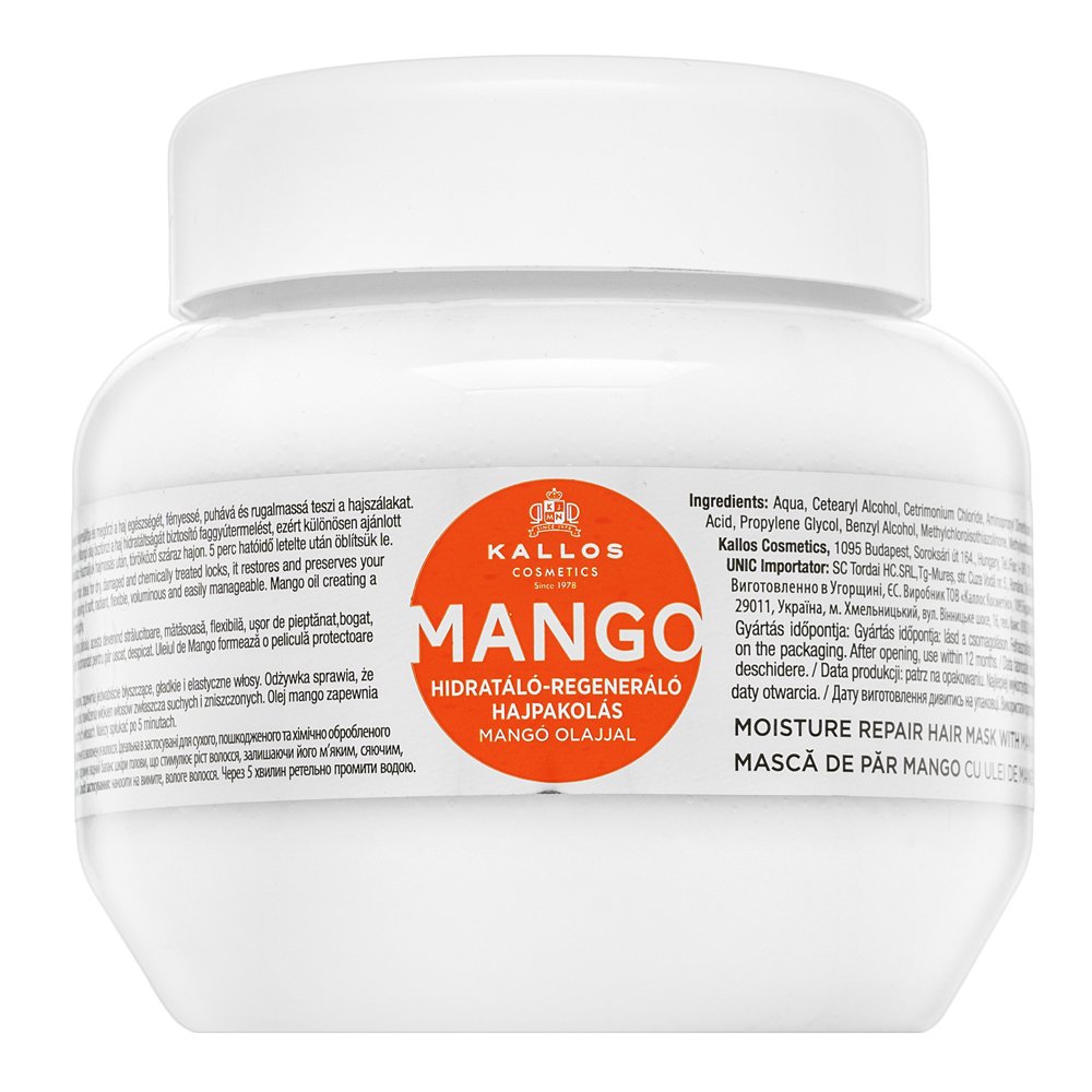 Kallos Mango Moisture Repair Hair Mask maschera nutriente per capelli danneggiati 275 ml