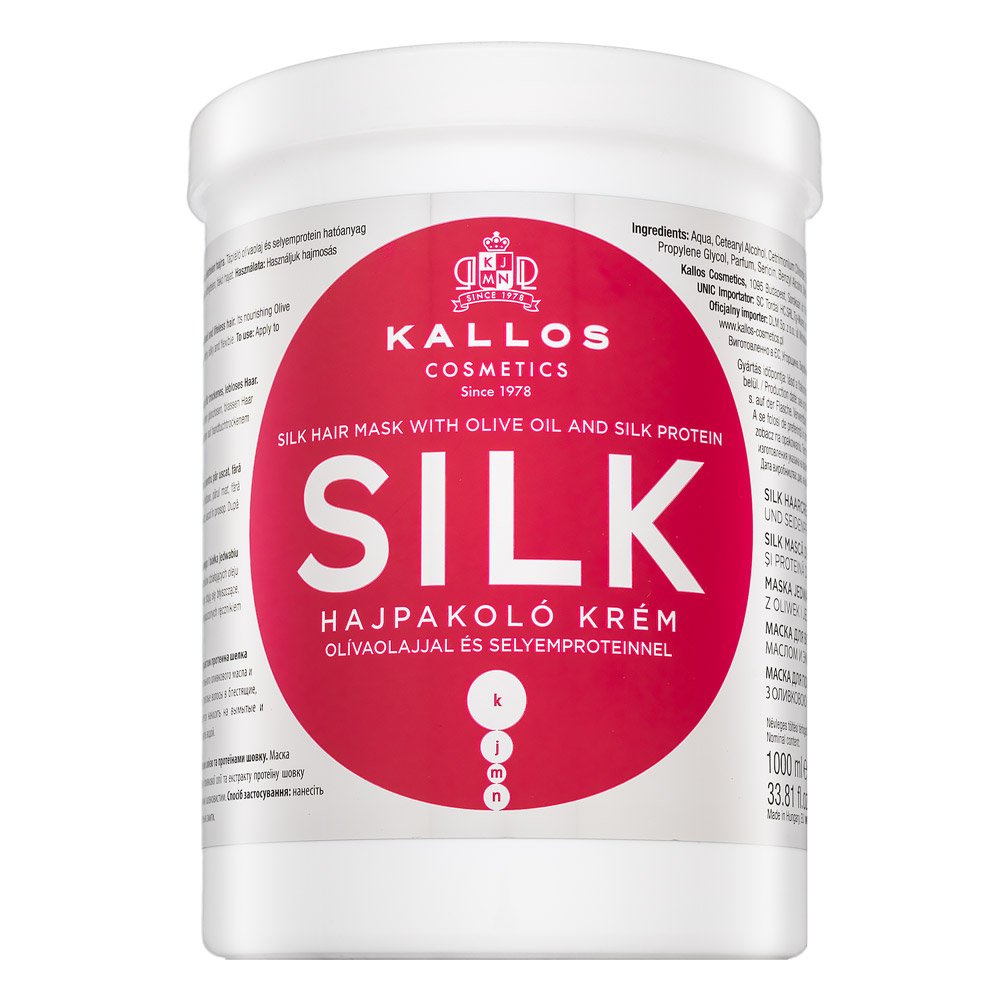 Kallos Silk Hair Mask maschera levigante per capelli ruvidi e ribelli 1000 ml