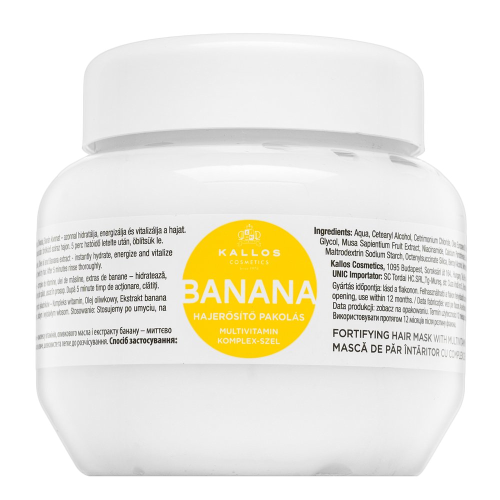 Kallos Banana Fortifying Hair Mask maschera rinforzante per capelli deboli 275 ml
