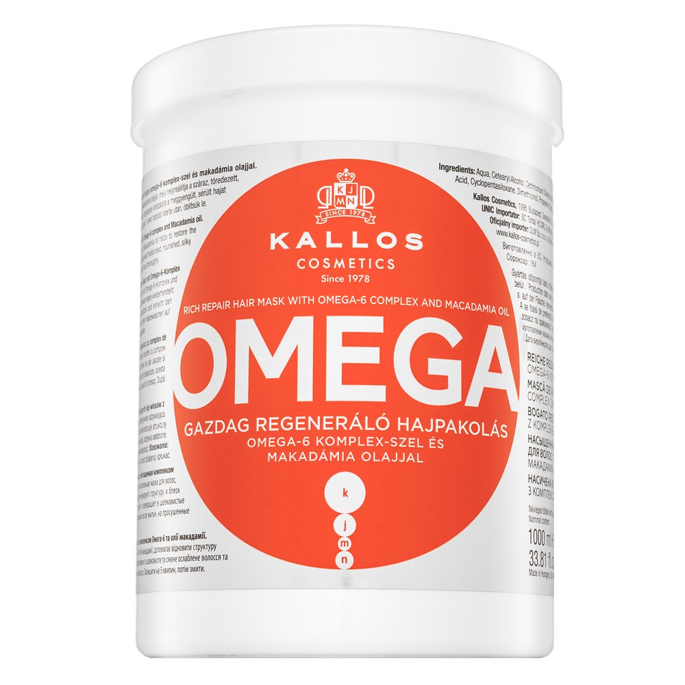Kallos Omega Rich Repair Hair Mask maschera nutriente per capelli danneggiati 1000 ml