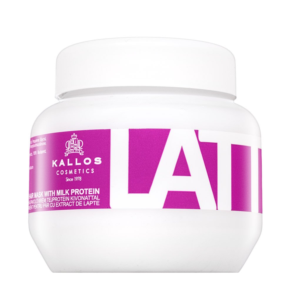 Kallos Latte Hair Mask maschera rinforzante per capelli tinri, trattati chimicamente e decolorati 275 ml