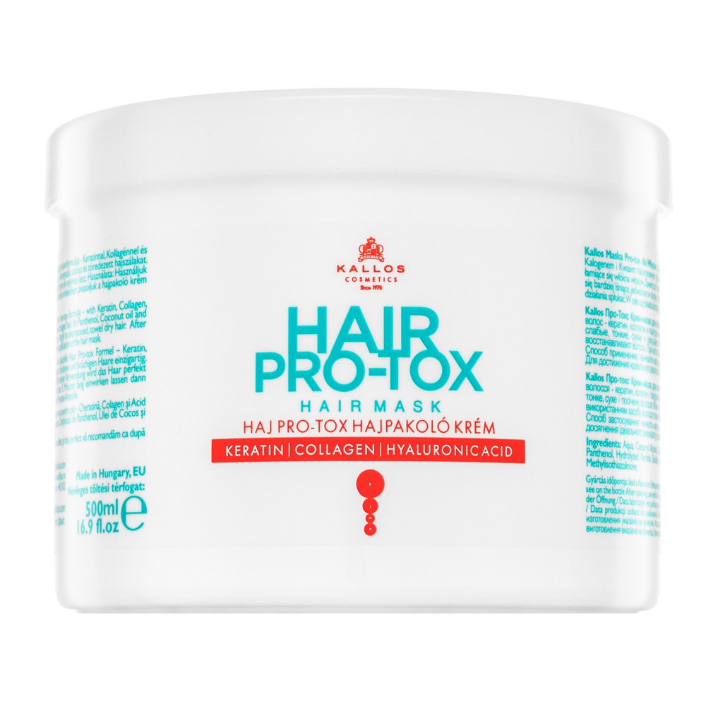 Kallos Hair Pro-Tox Hair Mask maschera nutriente con cheratina 500 ml
