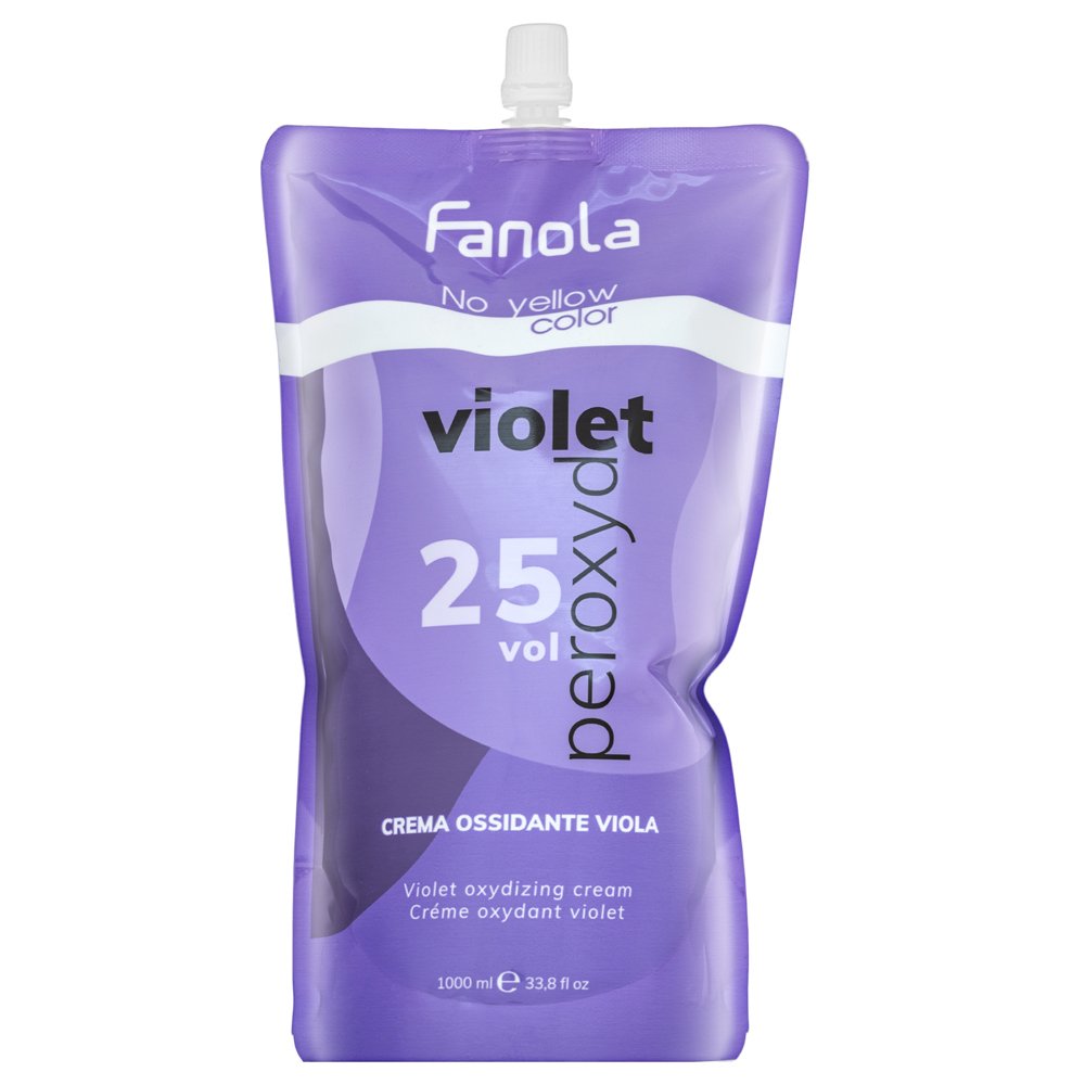Fanola No Yellow Color Violet Peroxyde emulsione di sviluppo per neutralizzare i toni gialli 7% 25 Vol. 1000 ml