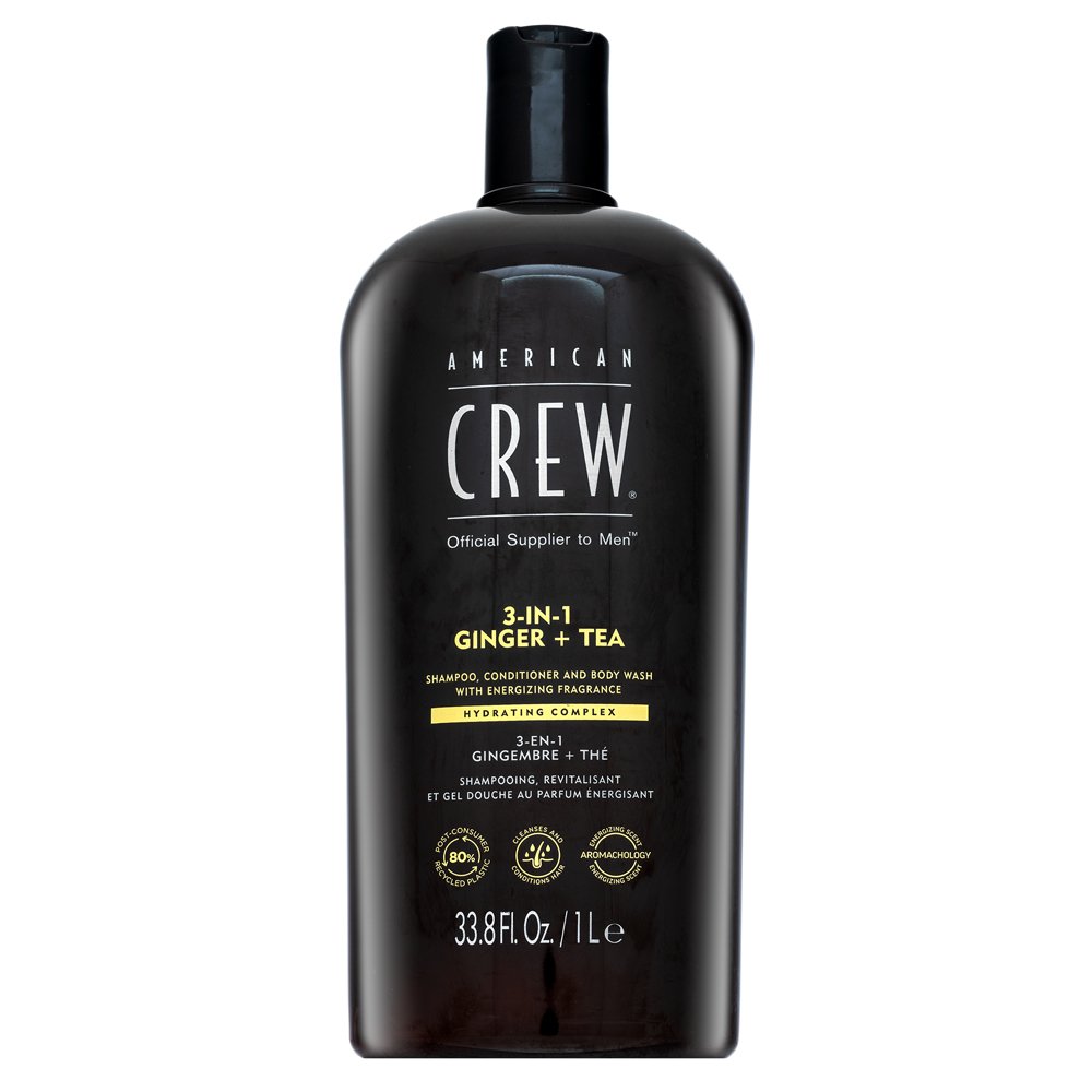 American Crew 3-in-1 Ginger + Tea shampoo, balsamo e gel doccia 1000 ml