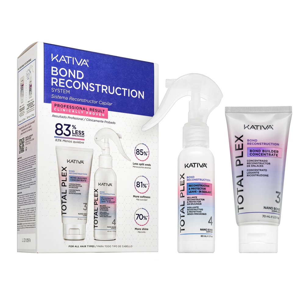 Kativa Bond Reconstruction System Total Plex trattamento dei capelli per capelli danneggiati 70 ml + 60 ml