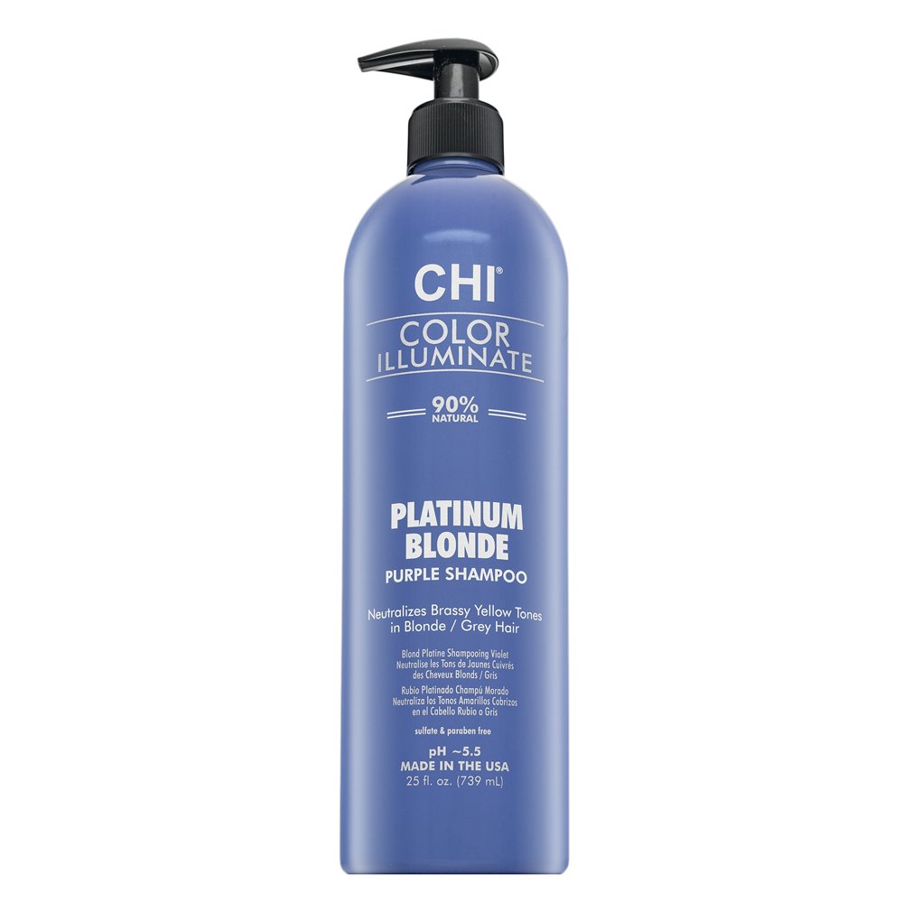 CHI Color Illuminate Platinum Blonde Purple Shampoo shampoo illuminante per capelli biondo platino e grigi 739 ml