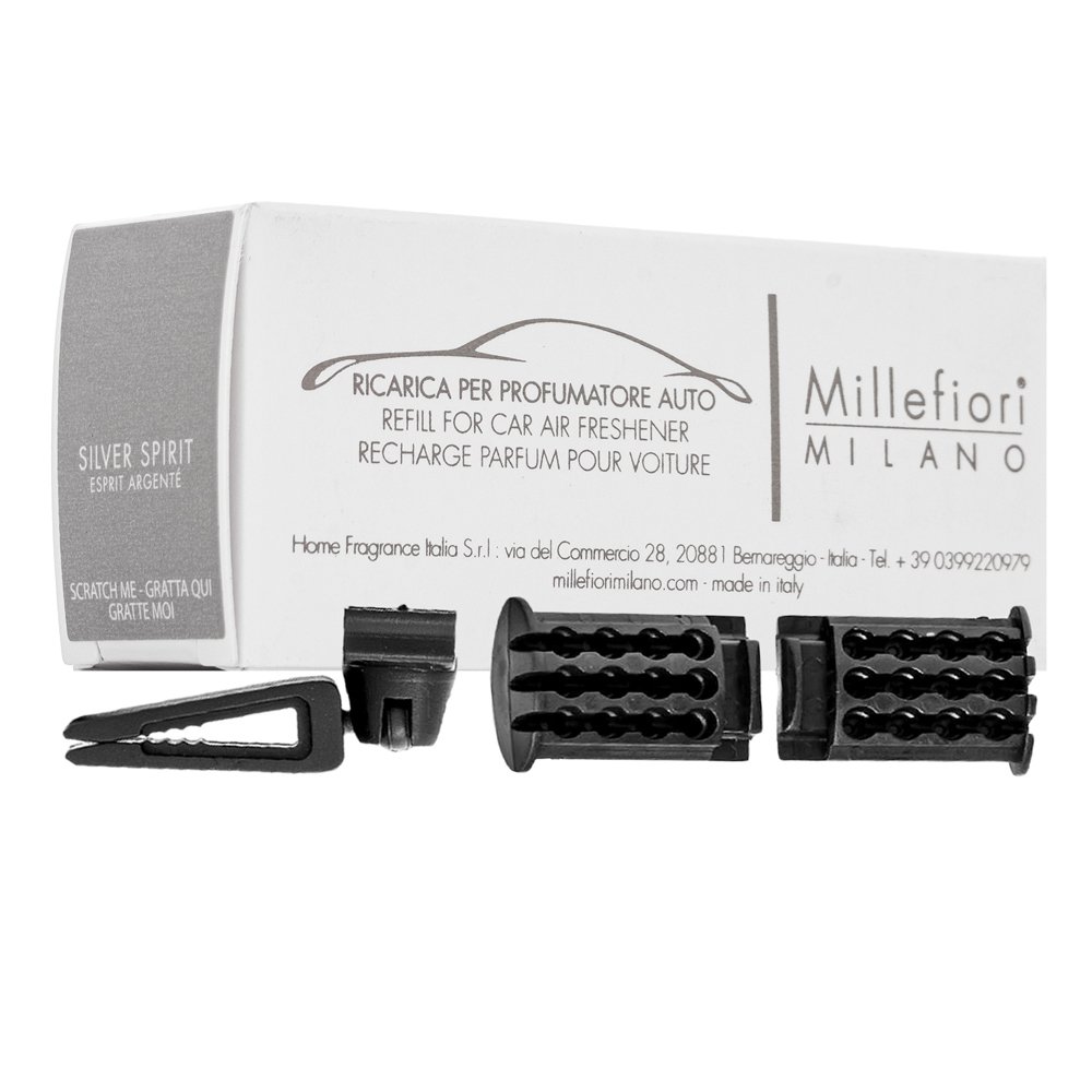 Millefiori Milano Icon Car Air Freshener Silver Spirit