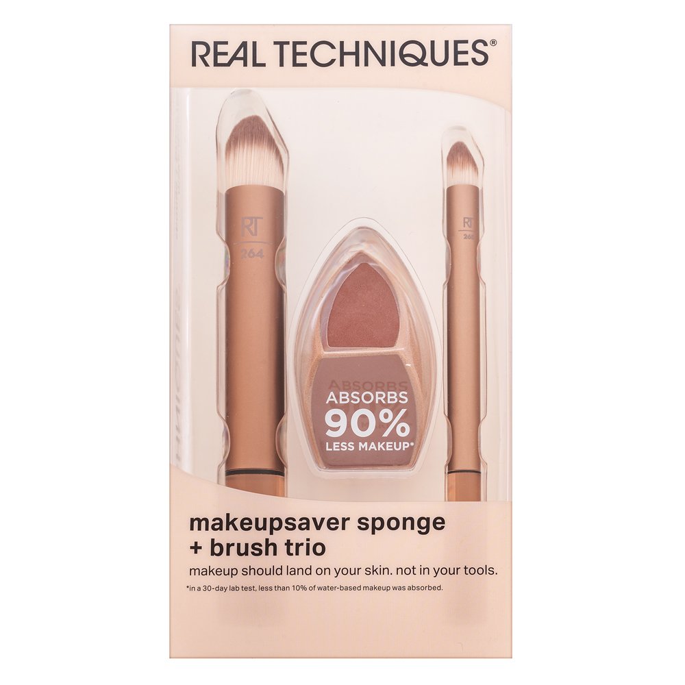 Real Techniques Makeupsaver Sponge + Brush Trio set di pennelli
