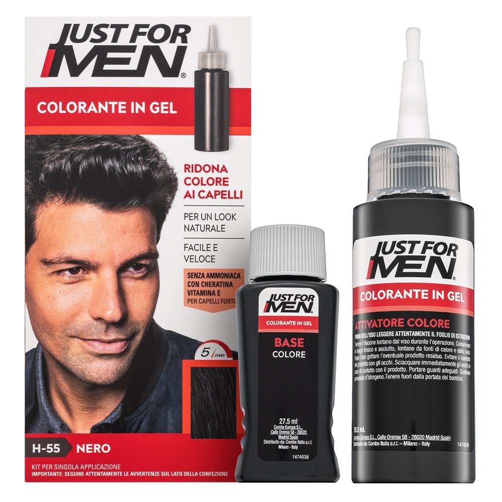 Just For Men Gel Color tinta per capelli per uomini H55 Natural Real Black