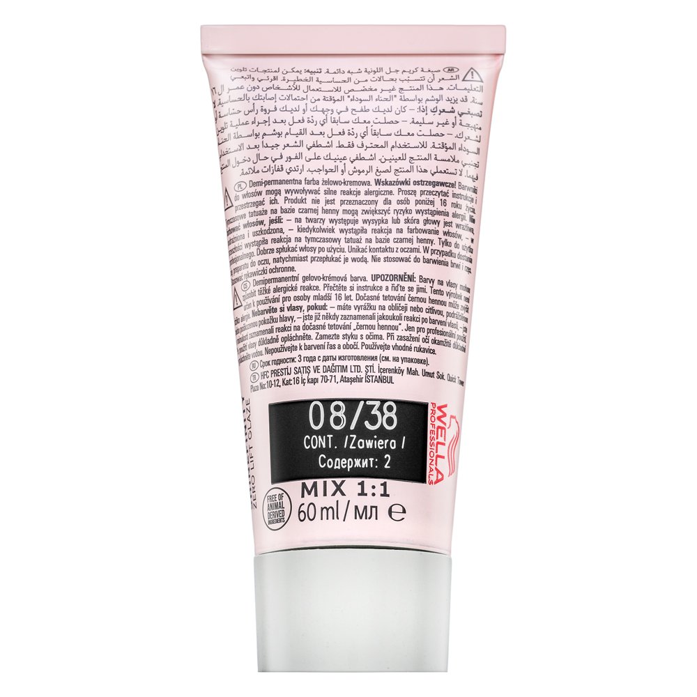 Wella Professionals Shinefinity Zero Lift Glaze colore demi-permanente professionale 08/38 Honey Latte 60 ml