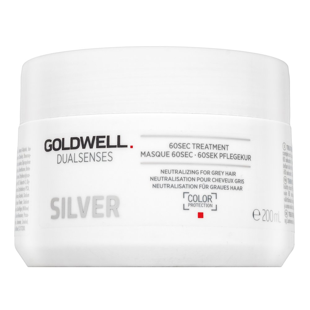 Goldwell Dualsenses Silver 60sec Treatment maschera nutriente con pigmenti colorati per capelli biondo platino e grigi 200 ml